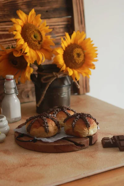 Heerlijke Chocoladetaart Tafel — Stockfoto