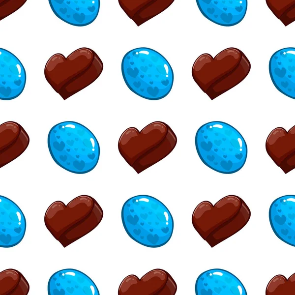 Seamless mönster med choklad hjärta — Stock vektor
