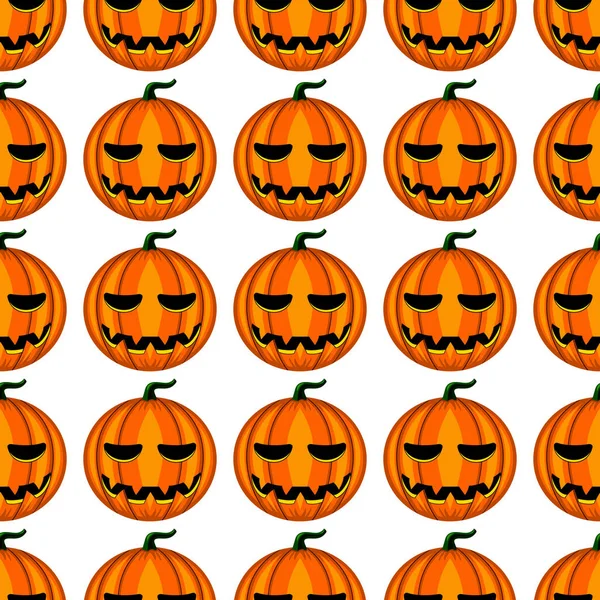Naadloze patroon met Halloween pompoen — Stockvector