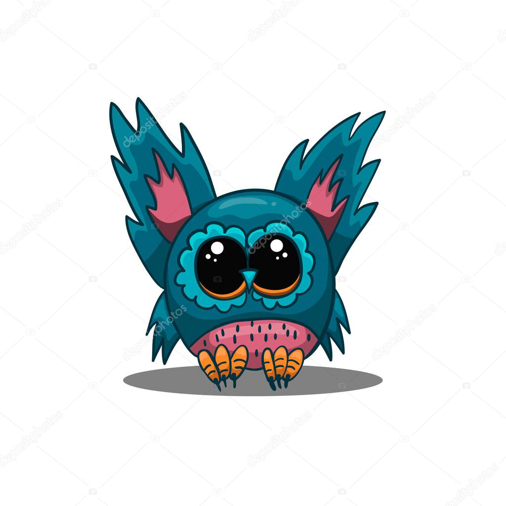 Cute vector owl in cartoon style