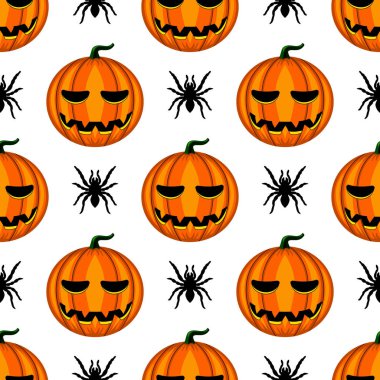 Cadılar Bayramı Balkabağı ve örümcek ile Seamless modeli