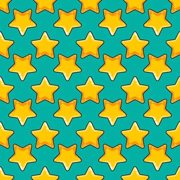 Απρόσκοπτη μοτίβο με διάνυσμα χρώμα κινουμένων σχεδίων αστέρια — Διανυσματικό Αρχείο