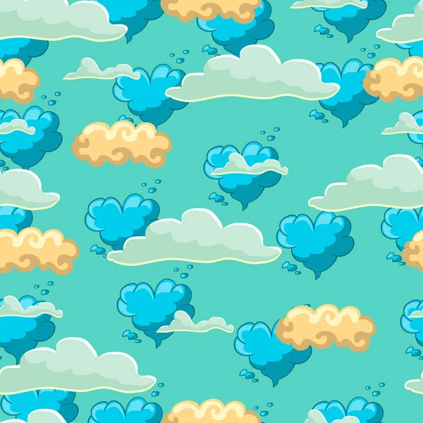 Modello Seamles con nuvola di cartoni animati e stella — Vettoriale Stock