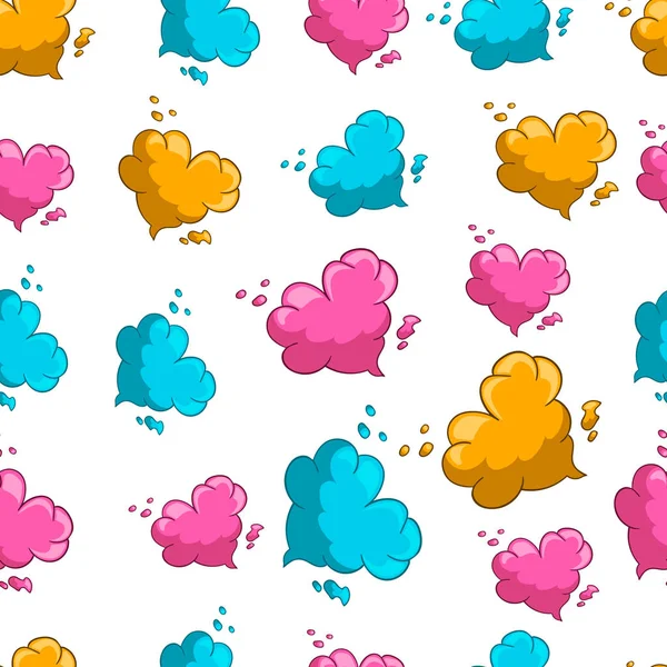 Nahtloses Muster mit niedlichen Cartoon-Herzwolken — Stockvektor