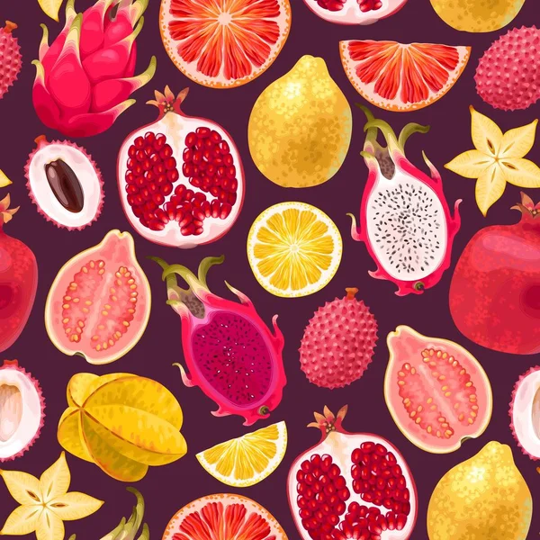 Frutti esotici senza saldatura — Vettoriale Stock