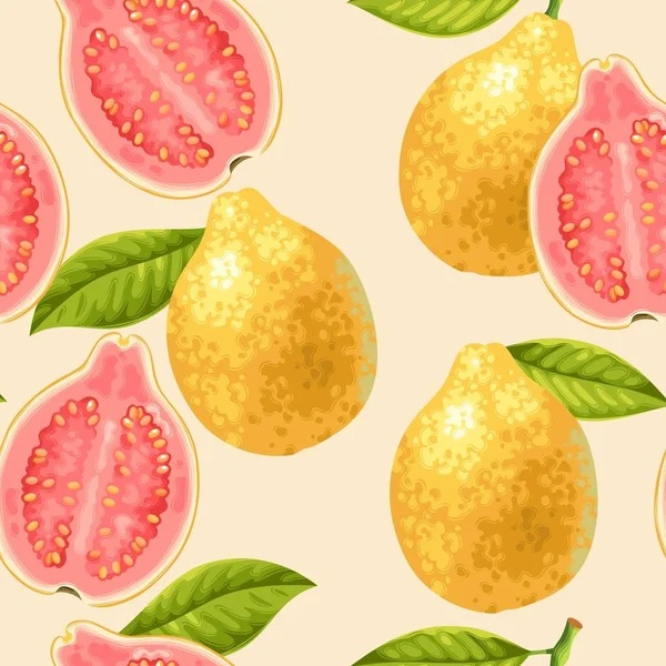 Nahtlose Guaven-Früchte — Stockvektor