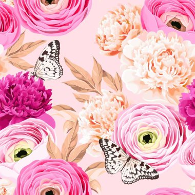 Şakayık ve Düğünçiçeği ile Seamless modeli