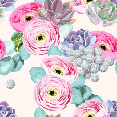 Sorunsuz çiçek ve succulents