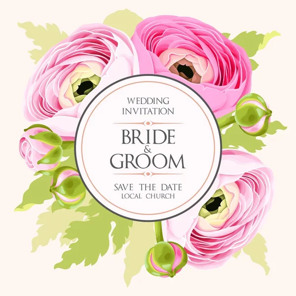 Invitación de boda vintage — Vector de stock