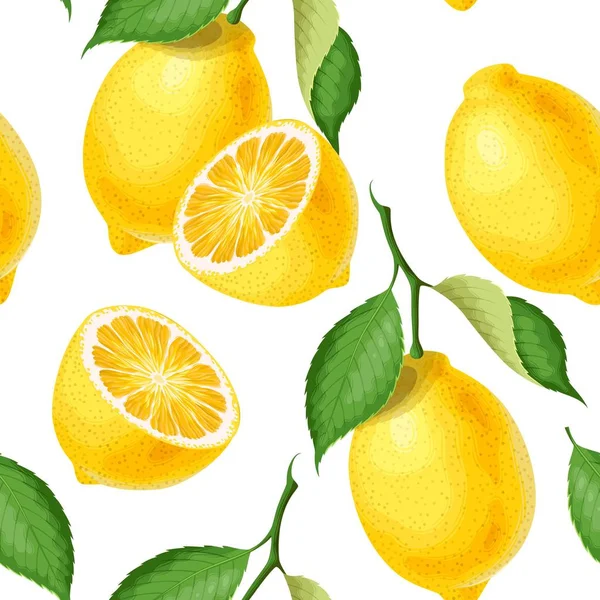 Modello senza cuciture con limoni — Vettoriale Stock