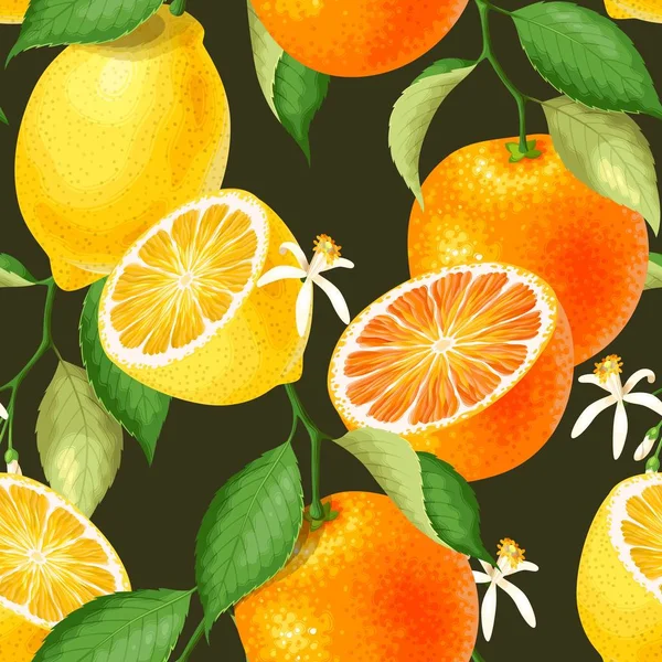 Zökkenőmentes minta citrommal — Stock Vector