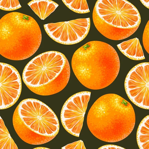Απρόσκοπτη μορφή με πορτοκάλια — Διανυσματικό Αρχείο