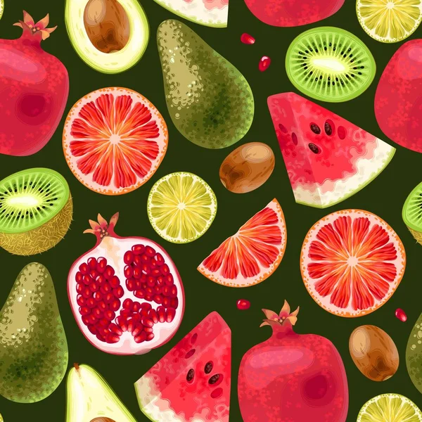 Modèle de fruits sans couture — Image vectorielle