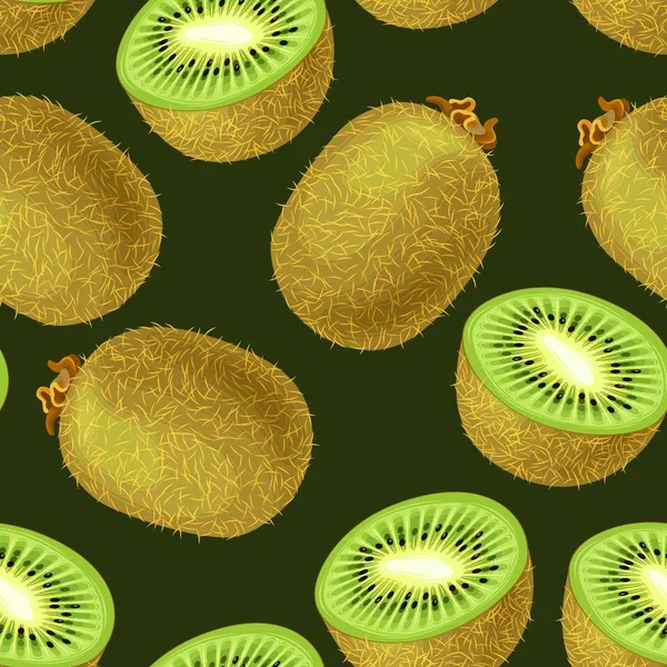 Frutas kiwi sin costura — Vector de stock