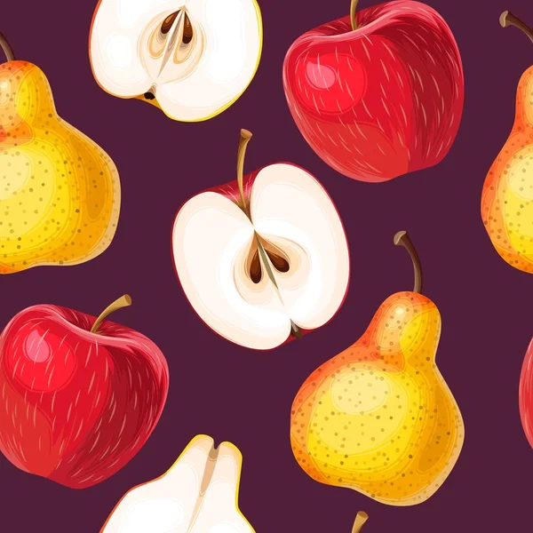 Απρόσκοπτη μήλο και αχλάδι — Διανυσματικό Αρχείο
