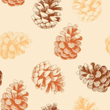 İle Seamless Modeli el çekilmiş çam kozalakları