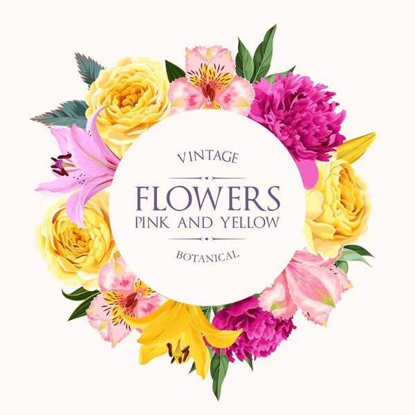 Vintage card with flowers — Stock Vector © Greylilac 163817580