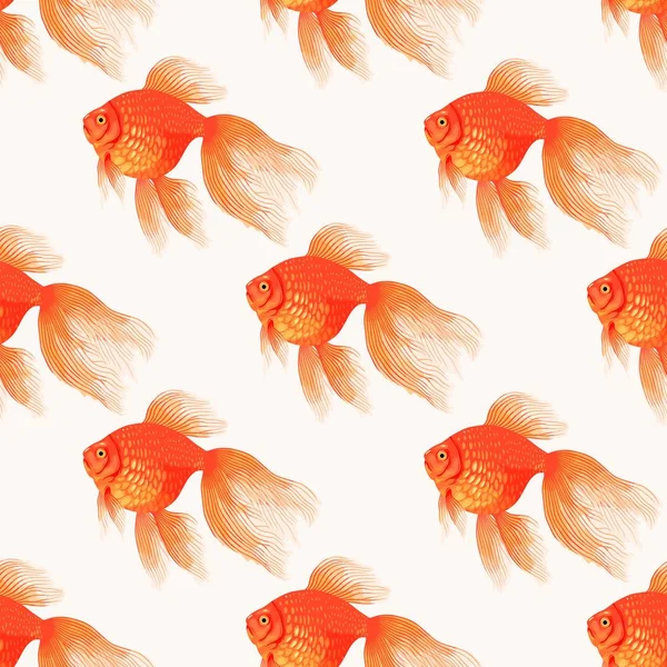 高ディテール金魚のベクトルシームレスパターン — ストックベクタ