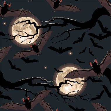 Uçan yarasayla kusursuz Cadılar Bayramı deseni