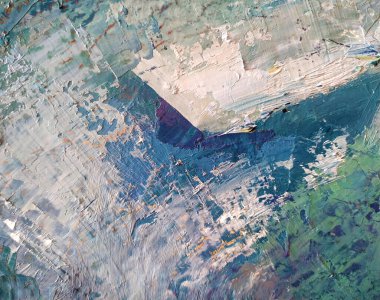  Beyaz noktalar mavi arka planda palet bıçağıyla lekelenmiş.