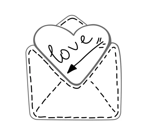 Lettre Avec Cœur Amour Février Illustration — Photo