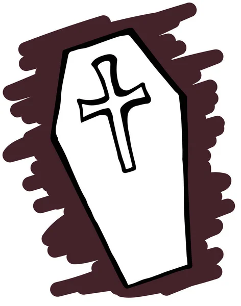 Coffin Cross Doodle — Stock Photo, Image