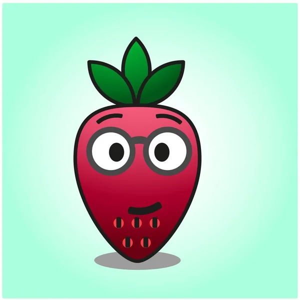 Cute Strawberry Gradient Fix Cartoon Mascot Character Vector Design — Stock Vector