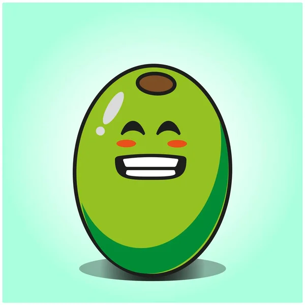 Cute Olive Cartoon Mascot Character Vector Design — Stock Vector