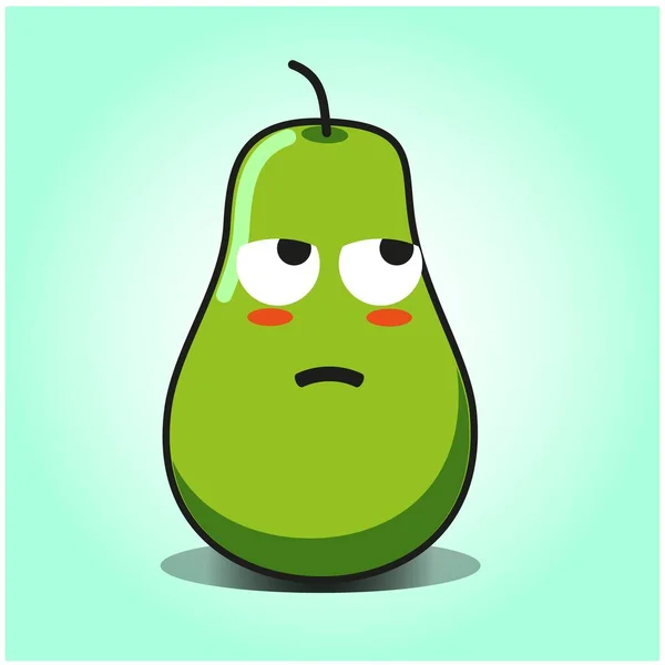 Cute Pear Cartoon Mascot Character Vector Design — Stock Vector