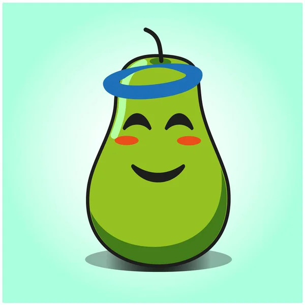 Cute Pear Cartoon Mascot Character Vector Design — Stock Vector