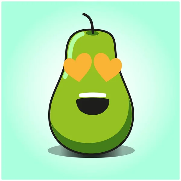 Cute Pear Cartoon Mascot Character Vector Design — Stock Vector