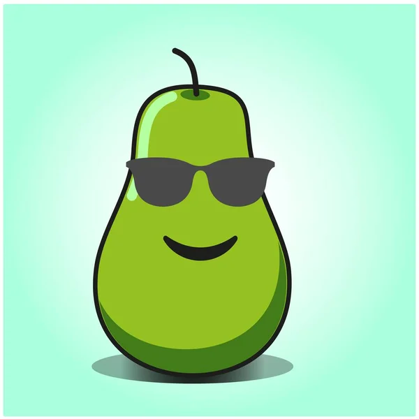 Cute Pear Cartoon Mascot Character Vector Design — Stock Vector