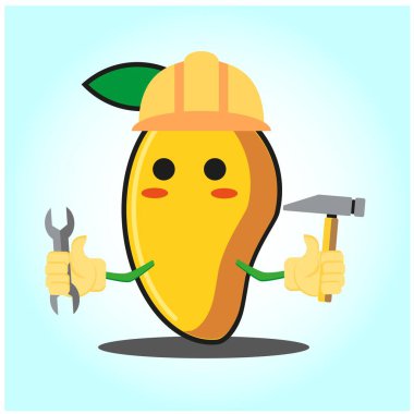 Şirin mango mühendisi çizgi film karakteri komik resim tasarımı