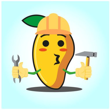 Şirin mango mühendisi çizgi film karakteri komik resim tasarımı