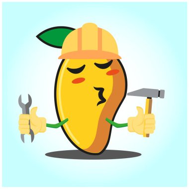 Şirin mango mühendisi çizgi film karakteri komik resim tasarımı