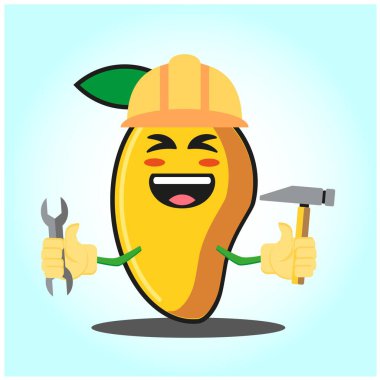 Şirin mango mühendisi çizgi film karakteri komik resim tasarımı