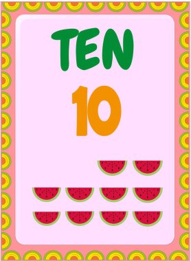 Karpuz meyve tasarımı ile okul öncesi ve bebek matematiği