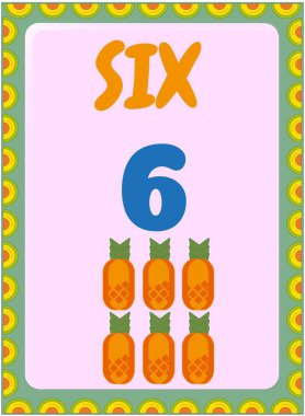 Anaokulu ve çocuk matematiği ananas meyve tasarımı ile