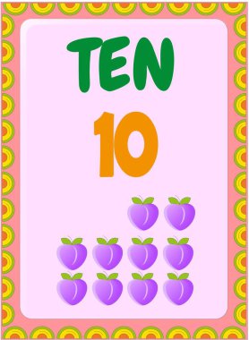 Şeftali meyvesi tasarımı ile okul öncesi ve bebek matematiği