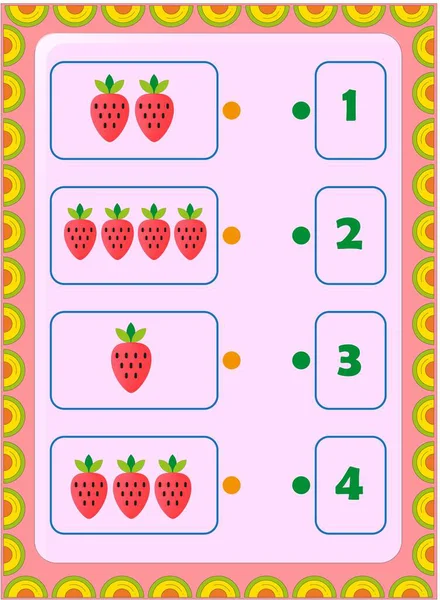 Μαθηματικά Προσχολικής Και Νηπιακής Ηλικίας Σχέδιο Φράουλας — Διανυσματικό Αρχείο