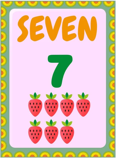 Matemáticas Preescolares Niños Pequeños Con Diseño Fruta Fresa — Archivo Imágenes Vectoriales
