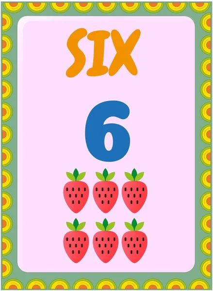 Matemáticas Preescolares Niños Pequeños Con Diseño Fruta Fresa — Archivo Imágenes Vectoriales