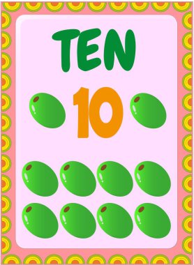 Zeytin tasarımı ile anaokulu ve yeni yürümeye başlayan matematik