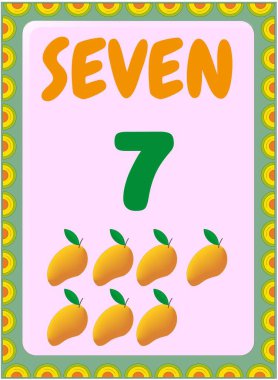 Mango meyve tasarımı ile okul öncesi ve bebek matematiği