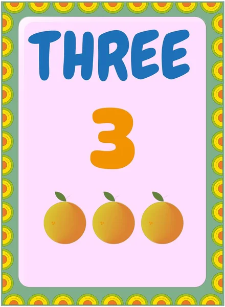 Preschool Toddler Math Orange Fruit Design — Stock Vector