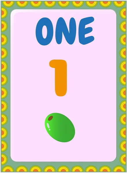 Förskola Och Småbarn Matematik Med Olivfrukt Design — Stock vektor