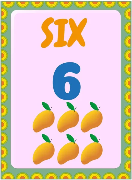 Matemáticas Preescolares Niños Pequeños Con Diseño Fruta Mango — Archivo Imágenes Vectoriales