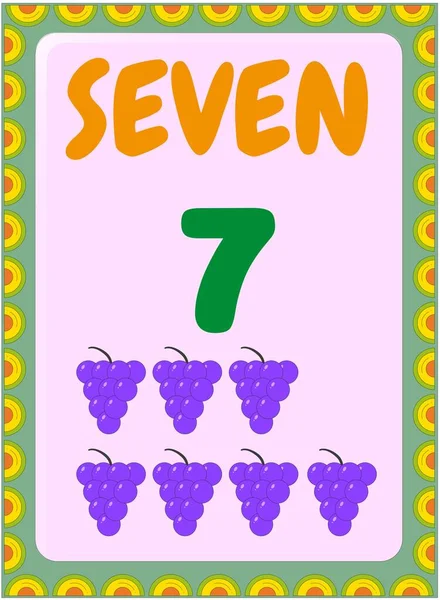 Matemáticas Preescolares Niños Pequeños Con Diseño Frutas Uvas — Archivo Imágenes Vectoriales