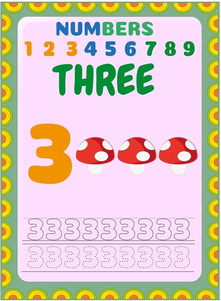 Matemáticas Preescolares Con Diseño Setas — Vector de stock