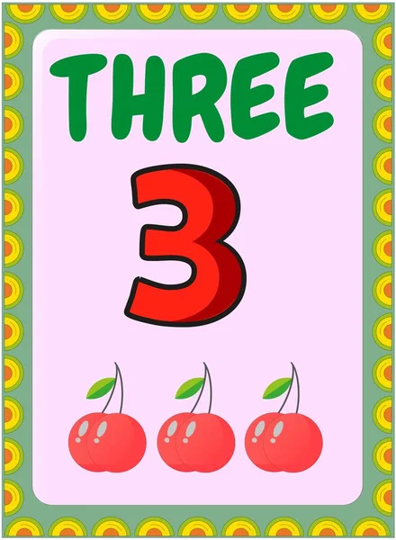 Preschool Toddler Math Cherry Design — Stock Vector